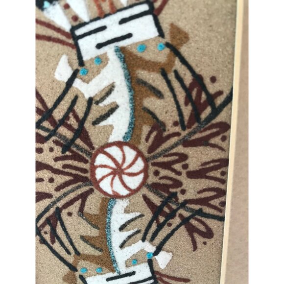 Vintage Authentic Healing God Navajo Authentic Sand Painting Titled & Signed - Picture 5 of 8